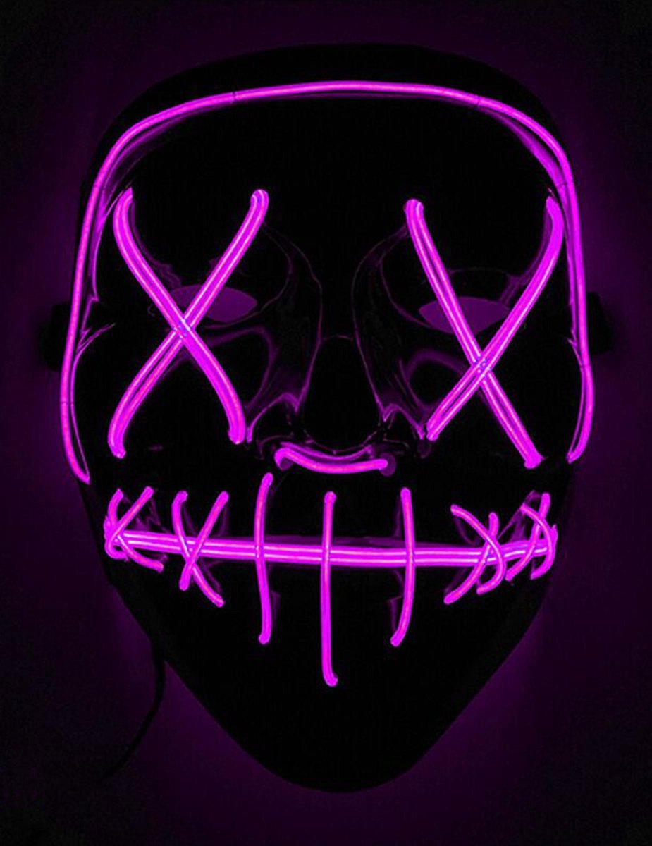   - Fuchsia lichtgevend led masker voor volwassenen -   > LED maskers